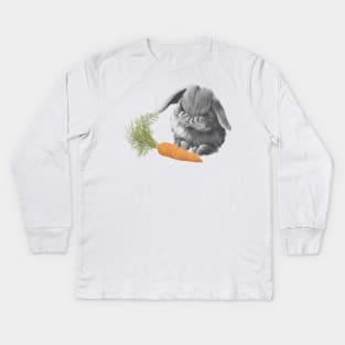 Bunny with carrot Kids Long Sleeve T-Shirt